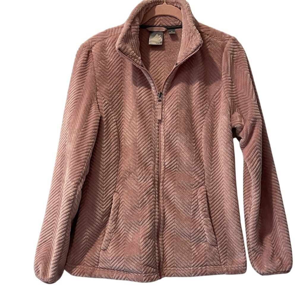 Free2B Pink Women's Soft Fuzzy Chevron jacket Small‎